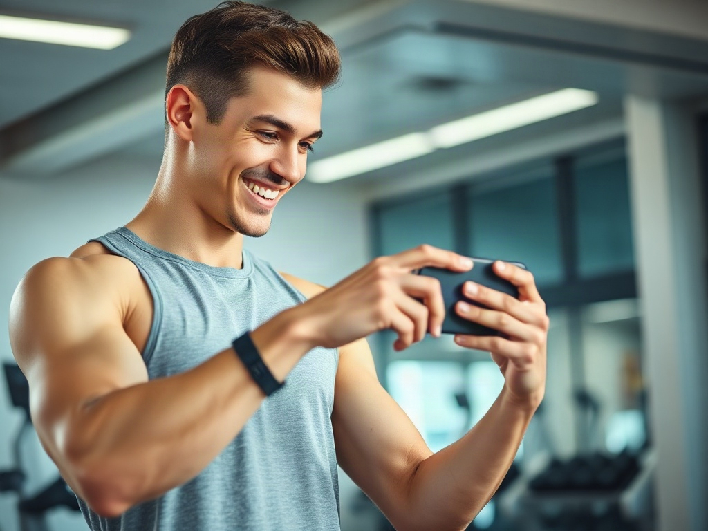 A person enjoying Gymverse on their phone